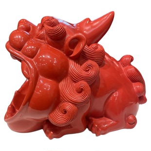 保真朱砂红砂大摆件大嘴独角兽貔貅吞金兽家中公司办公室招米强推