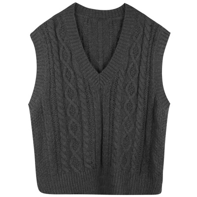 学院风v领马甲背心小毛衣