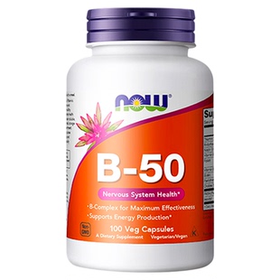 美国now foods诺奥复合维生素B族综合VB群50mg100粒胶囊B-50 成人