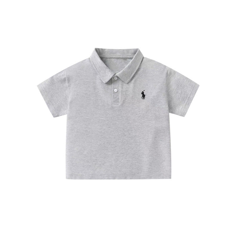 男童夏款短袖polo衫小学生校服中大儿童纯白色T恤棉女童毕业班服