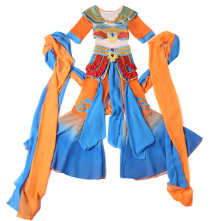 敦煌舞蹈服儿童演出服六一表演服壁画绝响异域风情飞天乐鼓服装女