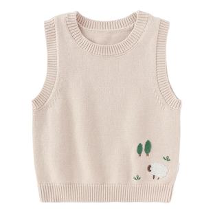 【清仓】babylove婴儿针织马甲秋冬纯棉毛织背心坎肩宝宝保暖毛衣