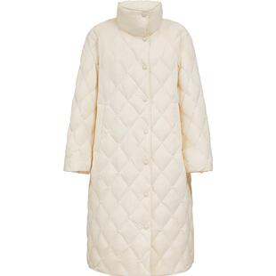 ONLY2025冬季新款90白鸭绒舒适两穿领纯色宽松轻薄长款羽绒服女