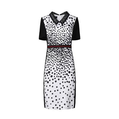 靓诺黑白点渐变连衣裙ll16237a