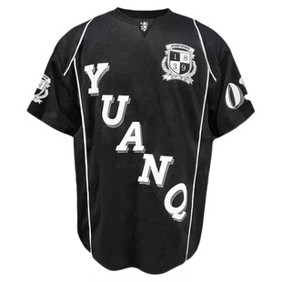 YUANQ美式橄榄球服复古短袖高级百搭小众T恤男女宽松休闲上衣潮牌