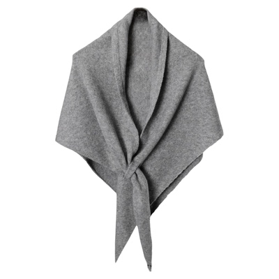 慵懒风三角围巾女秋冬保暖护颈围脖羊毛混纺纯色空调房大披肩外搭