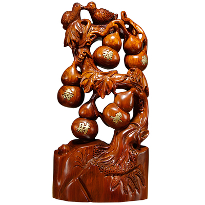 花梨红木家居客厅摆设五福临门