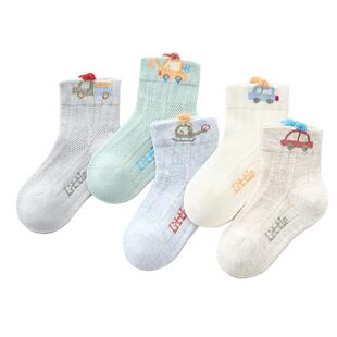 宝宝袜子婴儿夏季薄款透气网眼袜a类男童纯棉儿童春夏棉袜中筒袜