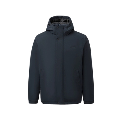 海澜之家硅胶标装饰连帽保暖棉服