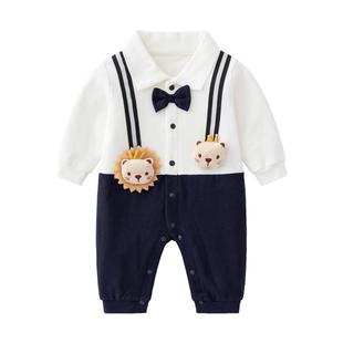 官方正品婴儿春秋冬季衣服连体衣周岁礼服男女宝宝夹棉百天宴洋气