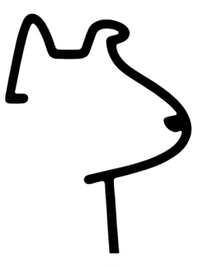 可爱小狗头贴纸宠物线条绘画贴
