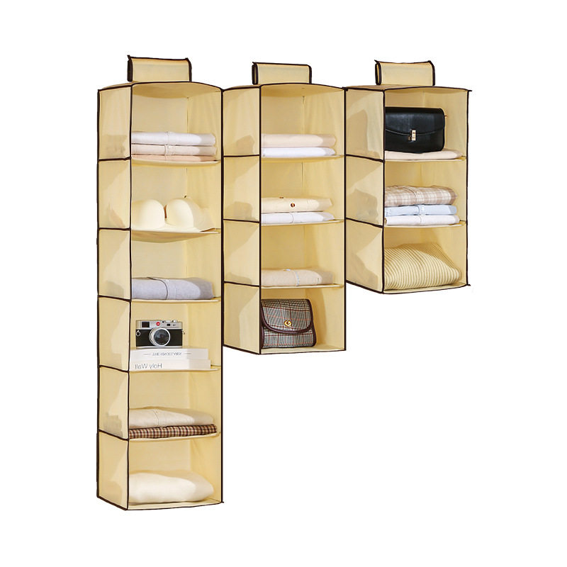 衣柜收纳分层神器悬挂式分隔衣橱卧室衣服隔断挂篮折叠布艺储物袋