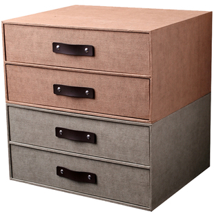 文件夹双层收纳盒横放书柜多层桌面神器a4抽屉式书桌大办公日式纸