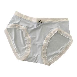 无二工作室 蓝色半岛~夏季少女冰丝薄款透气凉感纯棉裆中腰内裤女