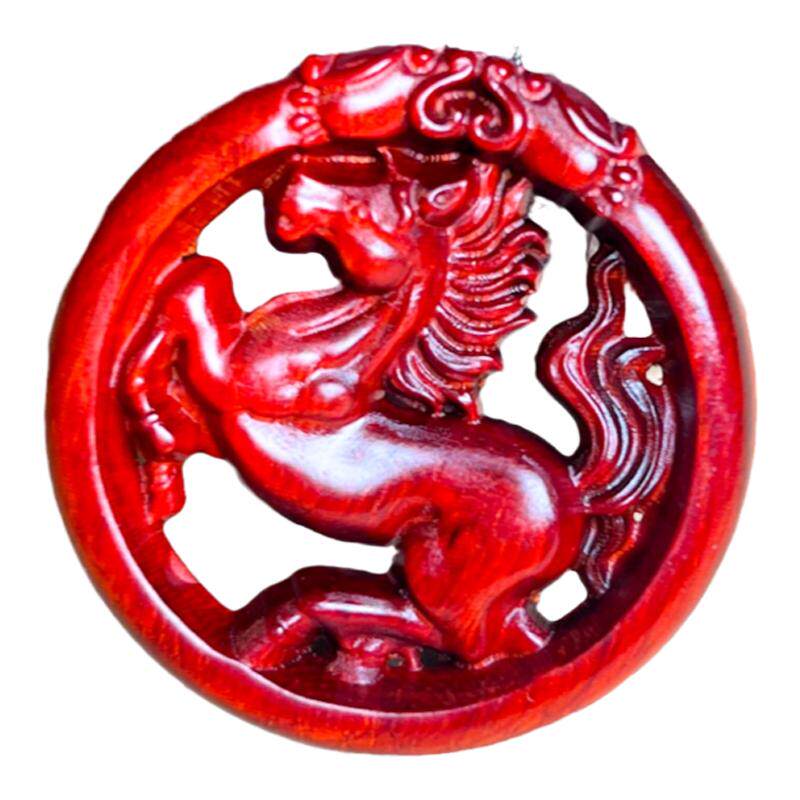 小叶紫檀马挂件项链红木马挂件生紫檀