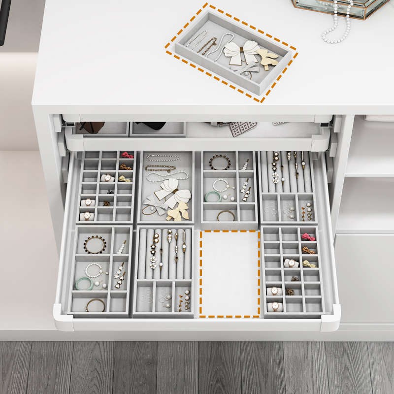 米司库衣柜饰品盒柜内裤架托盘式抽屉篮衣柜拉篮推拉式叠衣板薄抽