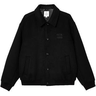 杰克琼斯含羊毛短款呢外套男秋新款质感羊髦经典翻领呢子外套男装