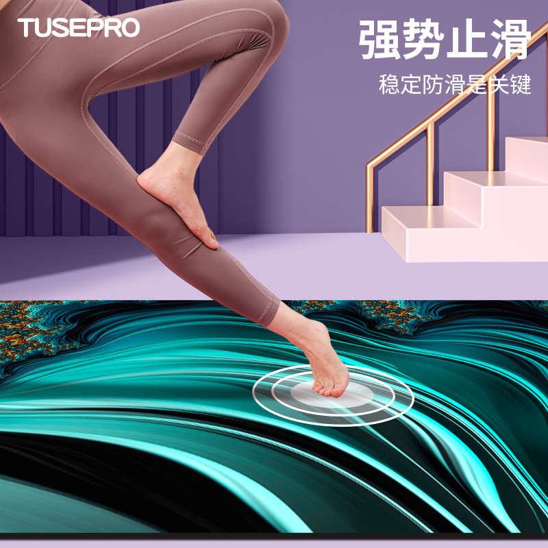 瑜伽垫男士专业地垫家用天然橡胶防滑减震静音加厚印花女士健身垫