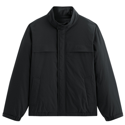 太平鸟男装 黑色羽绒服男短款2025年冬季新款立领保暖行政夹克潮