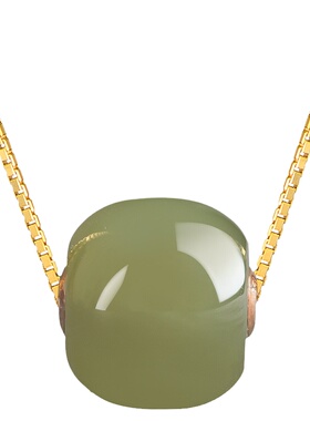 和田老料橄榄绿青玉路路通吊坠