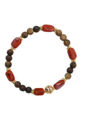 山川心语保山南红火焰纹手串