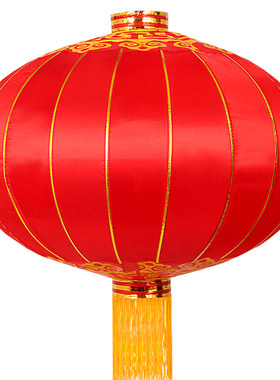 绸布圆新年广告40cm美观铁口灯笼