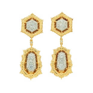 「雪织焰」布契@提珠宝感双色织纹吊坠耳饰老钱风floremure古董廊