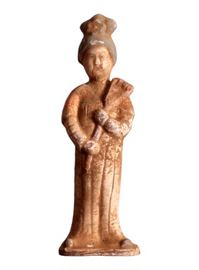 唐代仿古彩绘仕女陶俑复刻摆件