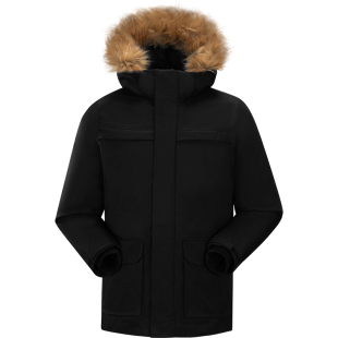 探路者羽绒服男加厚防风保暖大毛领工装外套户外羽绒服女冬中长款