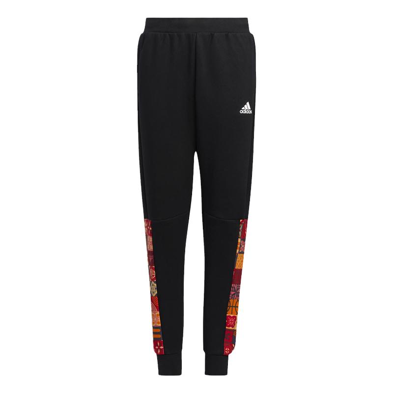 Adidas阿迪达斯大童青少年舒适中厚收口针织男女儿童运动裤HC2722