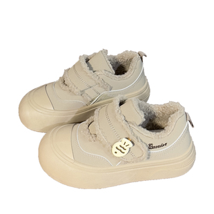 回力女鞋魔术贴加绒二棉鞋女冬季新款保暖百搭爆款休闲面包板鞋子