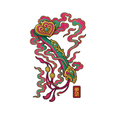 RETLPER镂空车贴 原创 如意遂意 传统云纹飘逸 汽摩平面防水贴纸