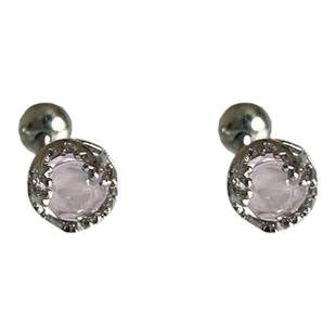 彩色月光石耳钉清新通透感可爱耳骨钉拧螺丝睡觉免摘耳蜗钉耳环