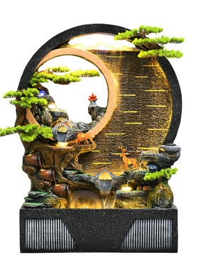 水幕墙循环落地景观假山喷泉水景