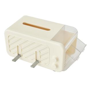 多功能桌面纸巾盒弹簧抽纸盒手机支架家用客厅纸抽盒遥控器收纳盒