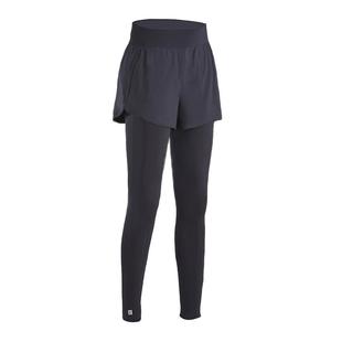 迪卡侬假两件健身裤高腰瑜伽紧身裤跑步裤速干防走光运动裤SAY1