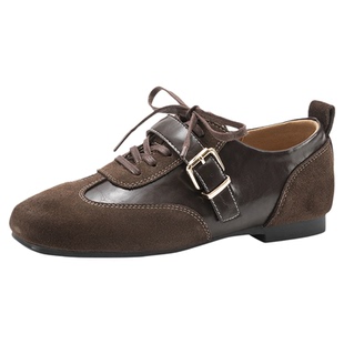 达芙妮复古棕色德训鞋女款2026新款老钱风平底单鞋运动休闲女鞋