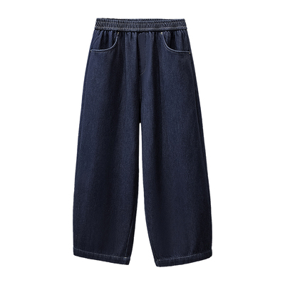 加绒牛仔裤大码女松紧腰哈伦裤