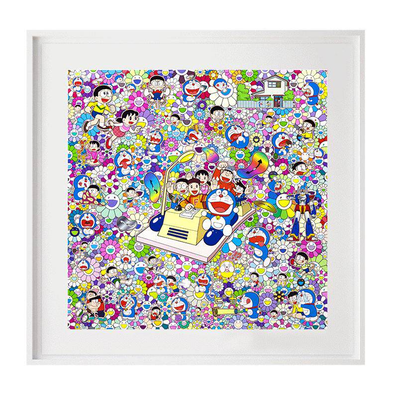 默境 村上隆版画太阳花多啦a梦时光机限量1000版客厅卧室装饰画