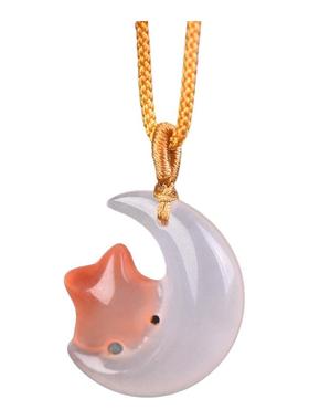 桃花酿星月相伴吊坠男女项链配饰