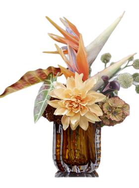 中古风仿真花艺茶几装饰假花
