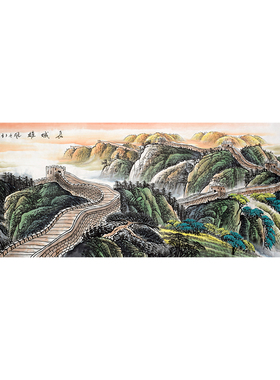 手工真迹长城客厅办公室靠山国画