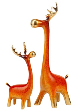 新中式铜长颈鹿摆件家居软装饰品