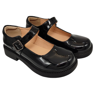 原创日系玛丽珍鞋春秋低跟JK制服鞋漆皮黑色小皮鞋圆头学生鞋子女