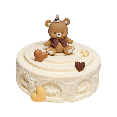 三与叁山 萌趣小熊慕斯蛋糕5.5英寸生日节日蛋糕同城配送小时达