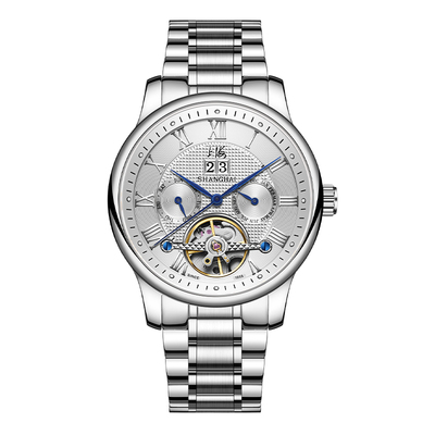 上海牌手表男镂空飞轮自动机械表
