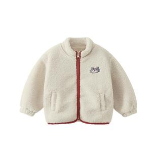 【新年羊羔绒】齐齐熊宝宝摇粒绒外套男童秋冬儿童拜年服红色上衣