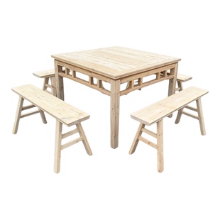 四方桌实木八仙桌一桌四长凳子可以定制餐桌凳中式家用整套餐桌椅