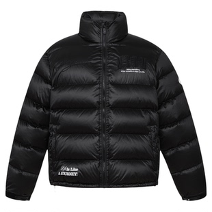 MEDM 90鸭绒手写字体衔线拉链保暖立领羽绒服潮流舒适百搭外套冬