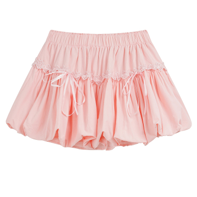 UOTOO韩系甜美蕾丝蝴蝶结半身裙